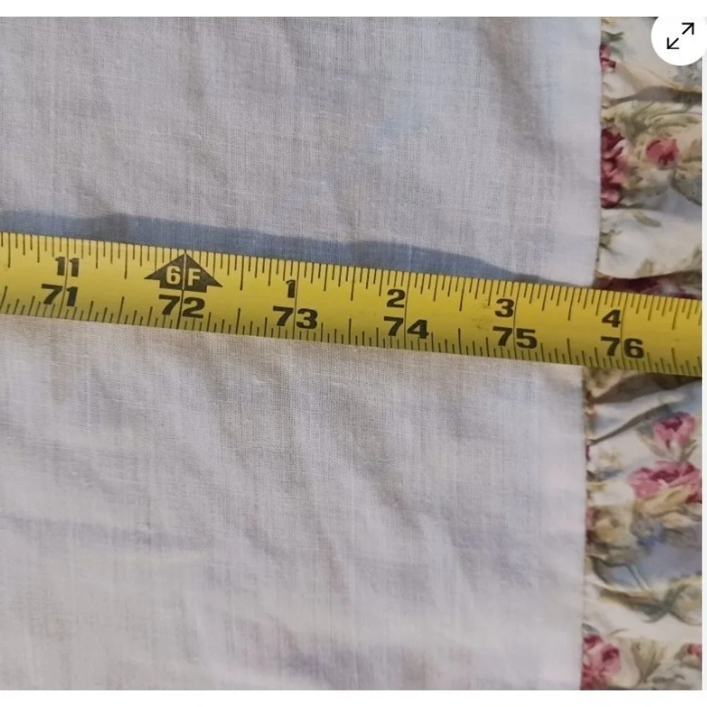 Eddie Bauer Bedskirt & Pillowcase FULL Beige Floral Rose Cotton Romantic Cottage